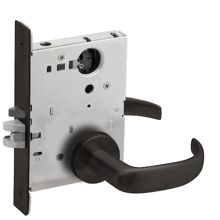 Schlage Grade 1 Classroom Mortise Lock, Less Cylinder, 17 Lever, A Rose, Flat Black Coated Finish L9070L 17A 622